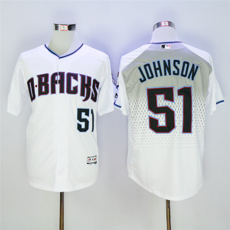 Custom Fan-Made Randy Johnson Teal Arizona Diamondbacks #51 White Baseball Jersey