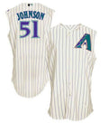 Custom Fan-Made Randy Johnson Sleeveless Arizona Diamondbacks #51 White Throwback Turn Back Clock Edition Baseball Jersey