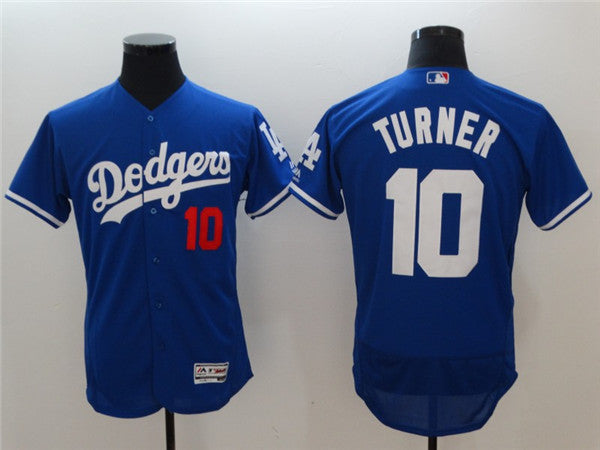 Custom Fan-Made Justin Turner Los Angeles Dodgers #10 Blue Baseball Jersey