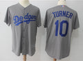 Custom Fan-Made Justin Turner Los Angeles Dodgers #10 Grey Baseball Jersey