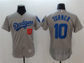 Custom Fan-Made Justin Turner Los Angeles Dodgers #10 Grey Baseball Jersey