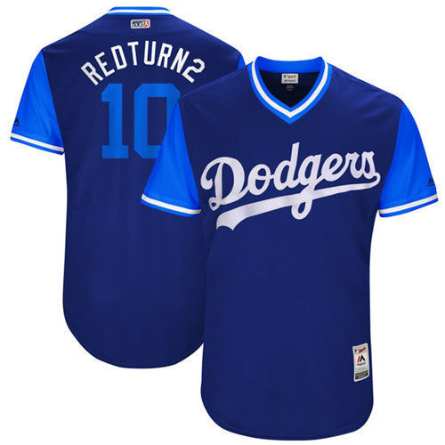 Custom Fan-Made Justin Turner Redturn2 Los Angeles Dodgers #10 2017 Baseball Jersey
