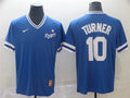 Custom Fan-Made Justin Turner Los Angeles Dodgers #10 Throwback Baseball Jersey