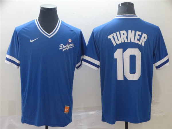 Custom Fan-Made Justin Turner Los Angeles Dodgers #10 Throwback Baseball Jersey