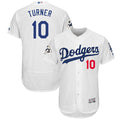 Custom Fan-Made Justin Turner Bound Los Angeles Dodgers #10 White 2017 Baseball Jersey