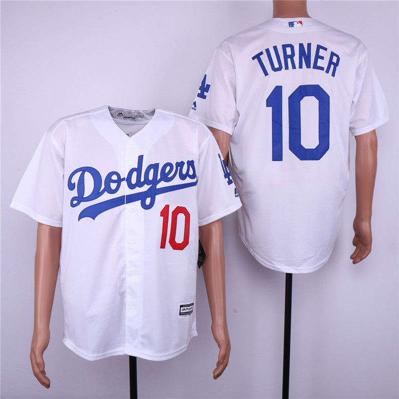 Custom Fan-Made Justin Turner Los Angeles Dodgers #10 White Baseball Jersey