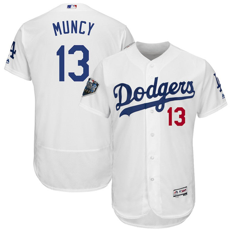 Custom Fan-Made Max Muncy Los Angeles Dodgers #13 White 2018 Baseball Jersey