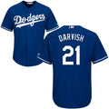 Custom Fan-Made Yu Darvish Los Angeles Dodgers #21 Blue Baseball Jersey