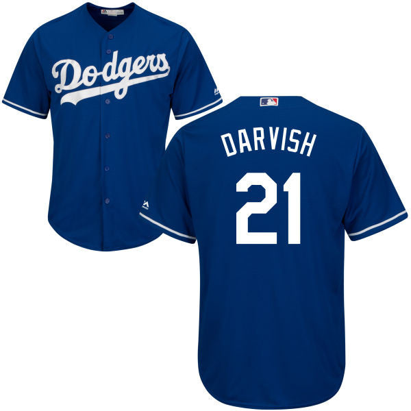 Custom Fan-Made Yu Darvish Los Angeles Dodgers #21 Blue Baseball Jersey