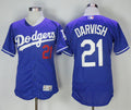 Custom Fan-Made Yu Darvish Los Angeles Dodgers #21 Blue Baseball Jersey