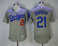 Custom Fan-Made Yu Darvish Los Angeles Dodgers #21 Grey Baseball Jersey