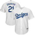Custom Fan-Made Yu Darvish Los Angeles Dodgers #21 White Baseball Jersey