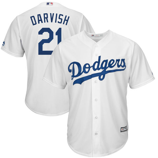 Custom Fan-Made Yu Darvish Los Angeles Dodgers #21 White Baseball Jersey