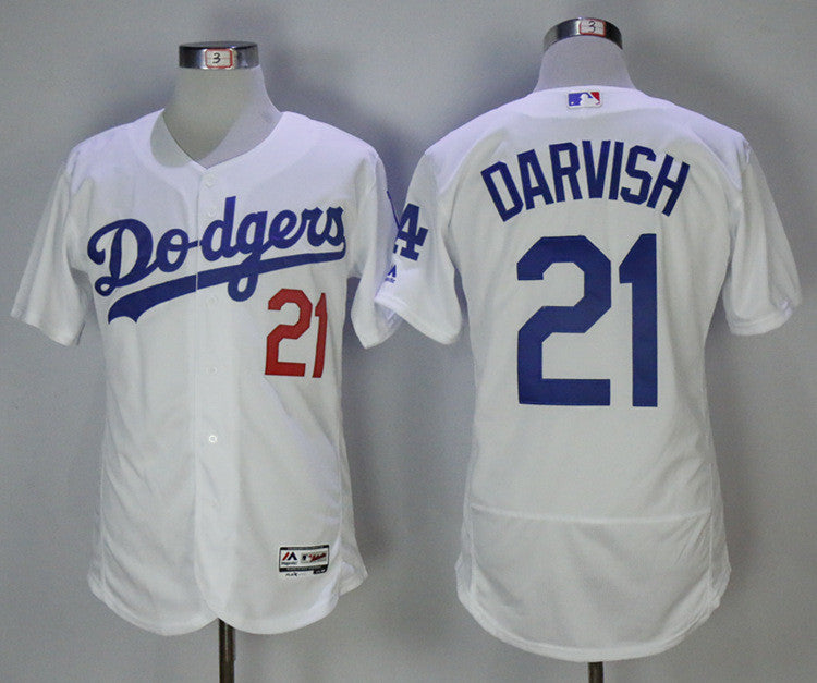 Custom Fan-Made Yu Darvish Los Angeles Dodgers #21 White Baseball Jersey