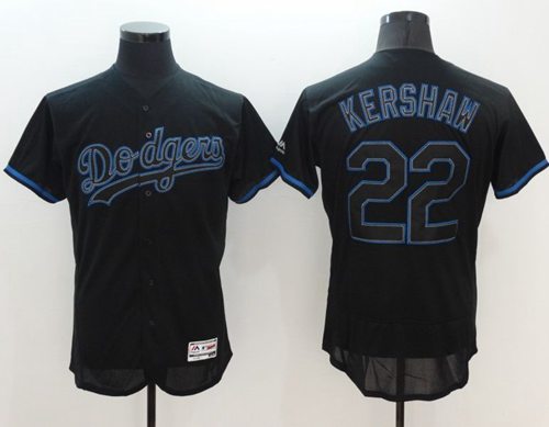 Custom Fan-Made Clayton Kershaw Los Angeles Dodgers #22 Black Baseball Jersey