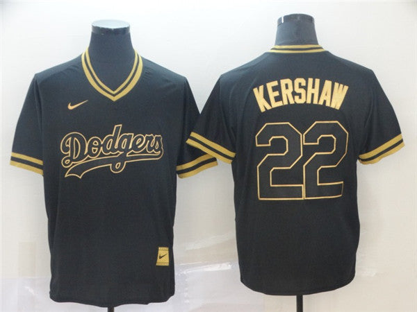 Custom Fan-Made Clayton Kershaw Los Angeles Dodgers #22 Black Baseball Jersey