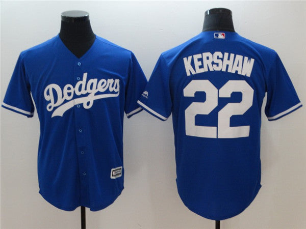 Custom Fan-Made Clayton Kershaw Los Angeles Dodgers #22 Blue Baseball Jersey