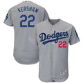 Custom Fan-Made Clayton Kershaw Los Angeles Dodgers #22 Grey Baseball Jersey