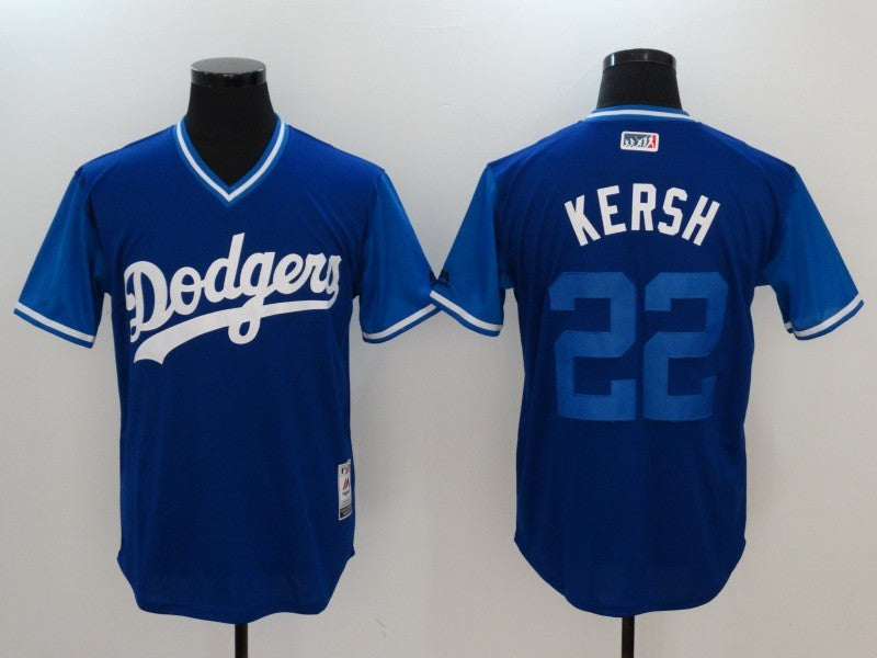 Custom Fan-Made Clayton Kershaw Kersh Los Angeles Dodgers #22 Navy 2017 Baseball Jersey