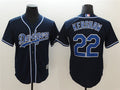Custom Fan-Made Clayton Kershaw Los Angeles Dodgers #22 Navy Baseball Jersey