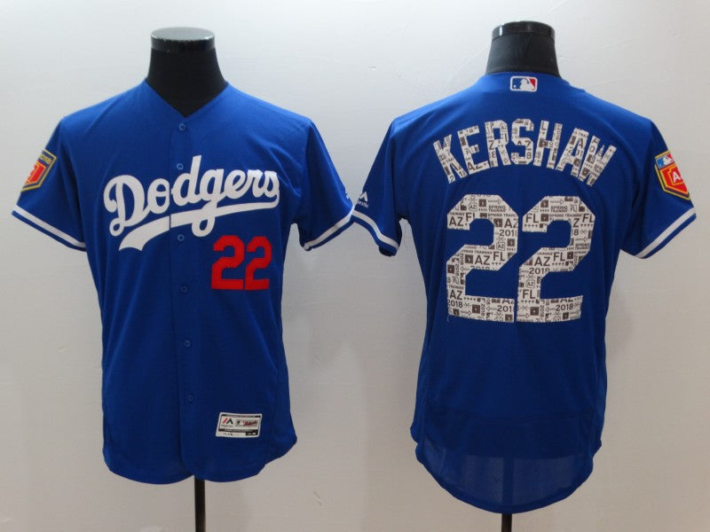 Custom Fan-Made Clayton Kershaw Spring Training Los Angeles Dodgers #22 2018 Baseball Jersey