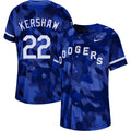 Custom Fan-Made Clayton Kershaw Camo Los Angeles Dodgers #22 Baseball Jersey