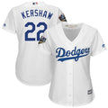 Custom Fan-Made Clayton Kershaw Women Los Angeles Dodgers #22 White 2018 Baseball Jersey