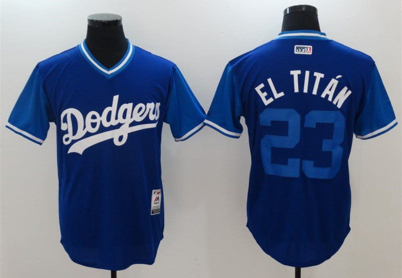 Custom Fan-Made Adrian Gonzalez El Titan Los Angeles Dodgers #23 2017 Baseball Jersey