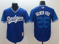 Custom Fan-Made Chase Utley Fox Royal Los Angeles Dodgers #26 Silver 2018 Baseball Jersey
