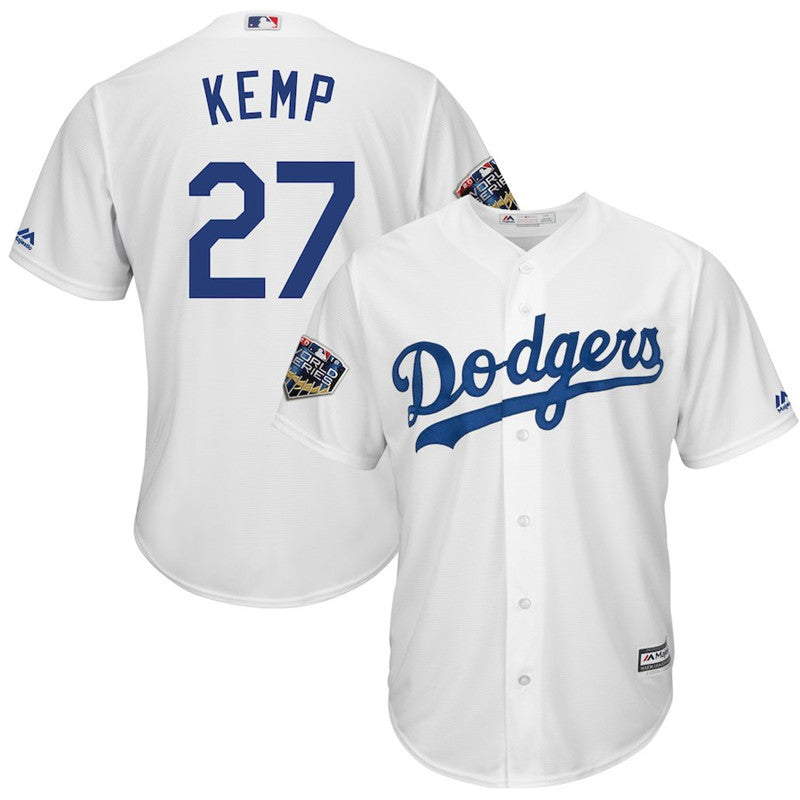 Custom Fan-Made Matt Kemp Los Angeles Dodgers #27 White 2018 Baseball Jersey
