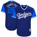 Custom Fan-Made Chase Utley Fox Royal Los Angeles Dodgers #28 Silver 2017 Baseball Jersey