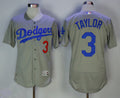 Custom Fan-Made Chris Taylor Los Angeles Dodgers #3 Grey Baseball Jersey