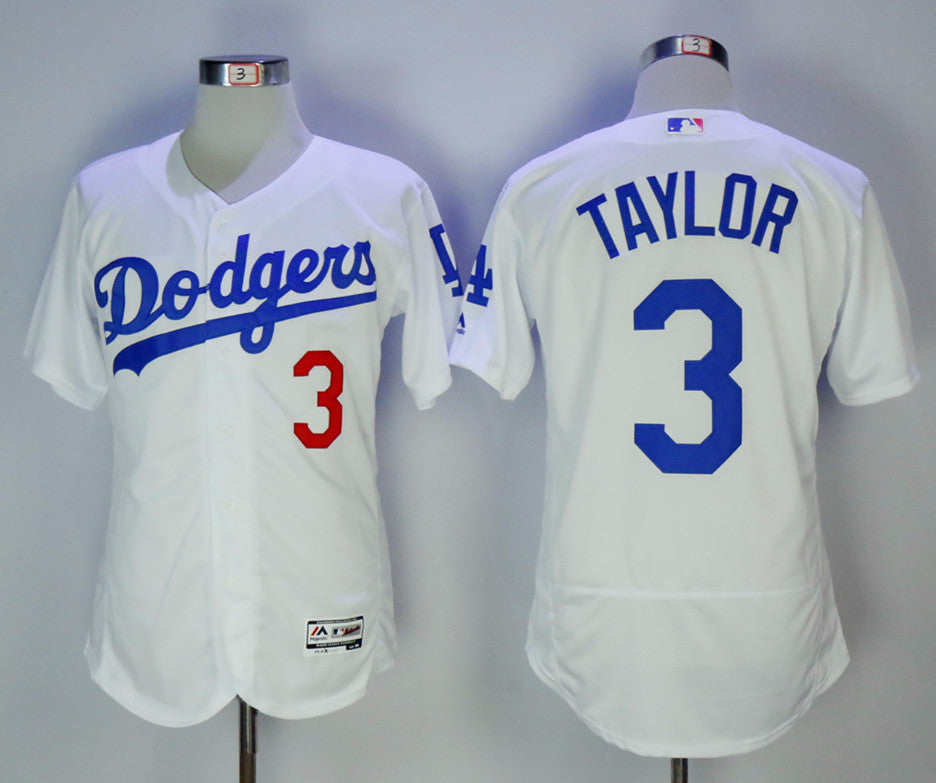 Custom Fan-Made Chris Taylor Los Angeles Dodgers #3 White Baseball Jersey