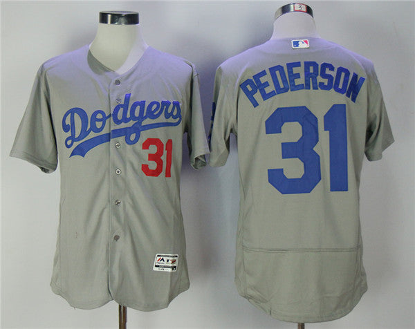 Custom Fan-Made Joc Pederson Los Angeles Dodgers #31 Grey Baseball Jersey