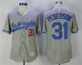 Custom Fan-Made Joc Pederson Los Angeles Dodgers #31 Grey Baseball Jersey