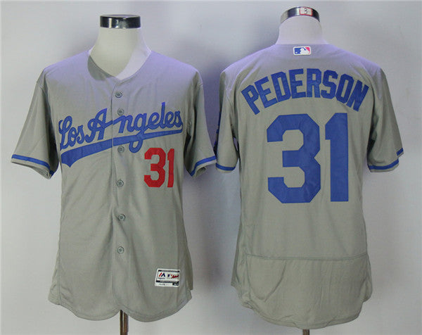 Custom Fan-Made Joc Pederson Los Angeles Dodgers #31 Grey Baseball Jersey