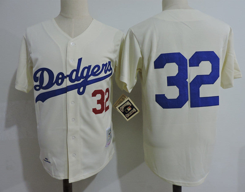Custom Fan-Made Sandy Koufax Los Angeles Dodgers #32 Throwback Baseball Jersey