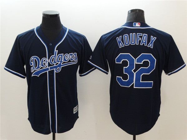 Custom Fan-Made Sandy Koufax Los Angeles Dodgers #32 Navy Baseball Jersey