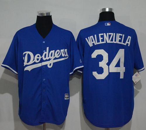 Custom Fan-Made Fernando Valenzuela Los Angeles Dodgers #34 Blue Baseball Jersey
