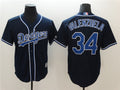 Custom Fan-Made Fernando Valenzuela Los Angeles Dodgers #34 Navy Baseball Jersey