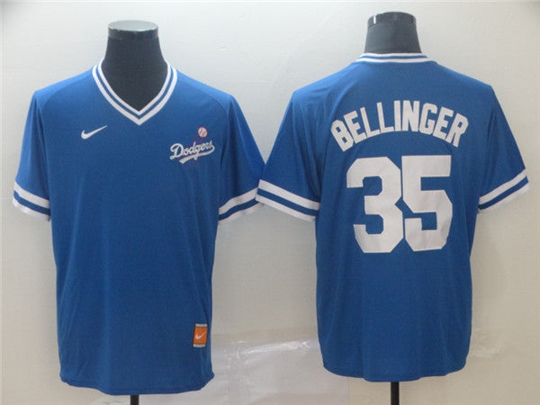 Custom Fan-Made Cody Bellinger Los Angeles Dodgers #35 Blue Throwback Baseball Jersey