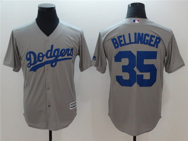 Custom Fan-Made Cody Bellinger Los Angeles Dodgers #35 Grey Baseball Jersey