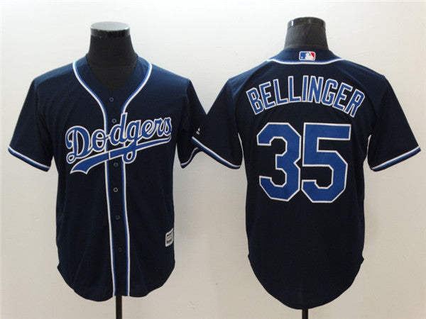 Custom Fan-Made Cody Bellinger Los Angeles Dodgers #35 Navy Baseball Jersey
