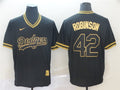 Custom Fan-Made Jackie Robinson Los Angeles Dodgers #42 Black Baseball Jersey