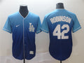 Custom Fan-Made Jackie Robinson Los Angeles Dodgers #42 Blue Baseball Jersey