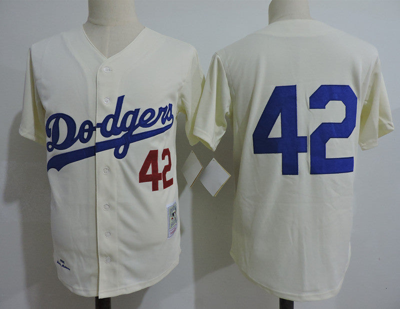 Custom Fan-Made Jackie Robinson Los Angeles Dodgers #42 Throwback Baseball Jersey