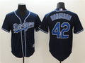 Custom Fan-Made Jackie Robinson Los Angeles Dodgers #42 Navy Baseball Jersey