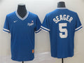 Custom Fan-Made Corey Seager Los Angeles Dodgers #5 Throwback Baseball Jersey