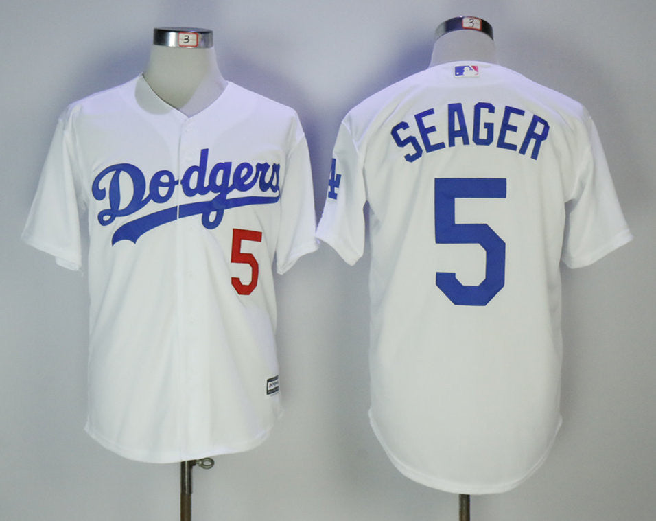 Custom Fan-Made Corey Seager Los Angeles Dodgers #5 White Baseball Jersey