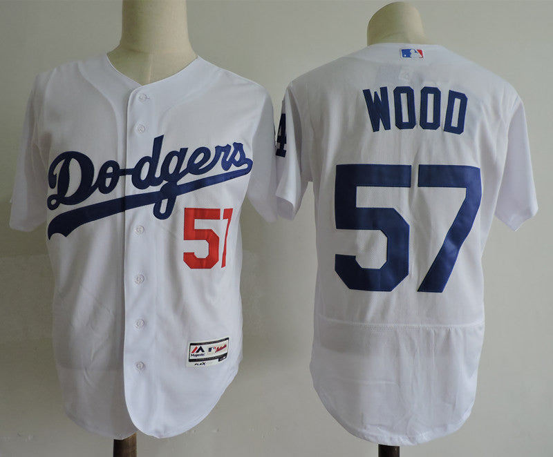 Custom Fan-Made Alex Wood Los Angeles Dodgers #57 White Baseball Jersey